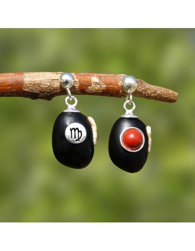 Zodiac mismatched earrings with Virgo...