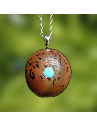 Natural necklace with turquoise,...